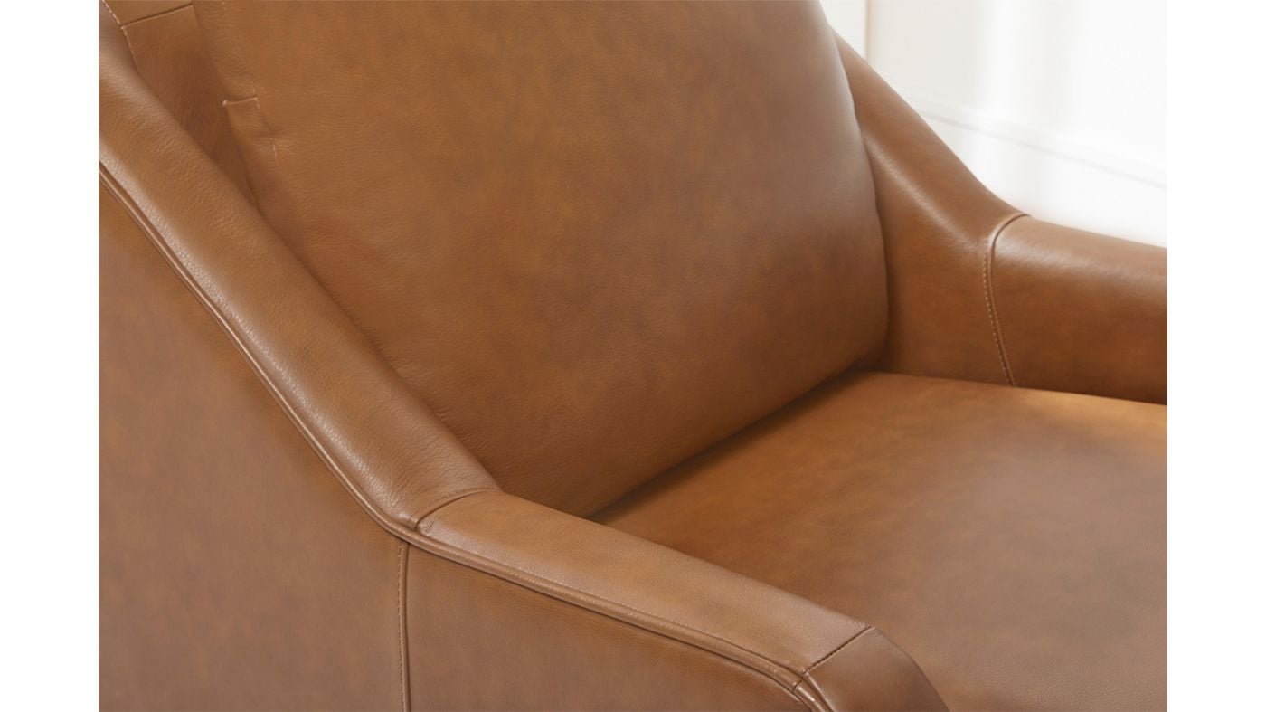 Picture of Asher Leather Swivel Chair - Brown