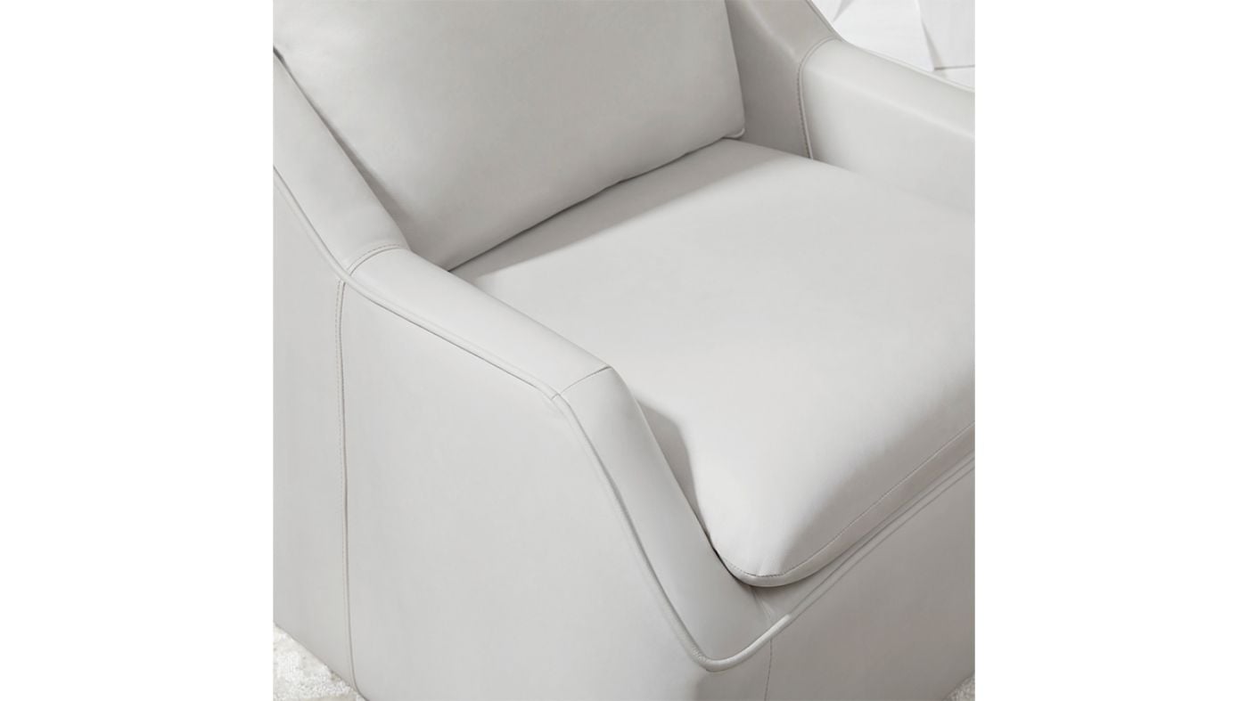 Picture of Asher Leather Swivel Chair - White