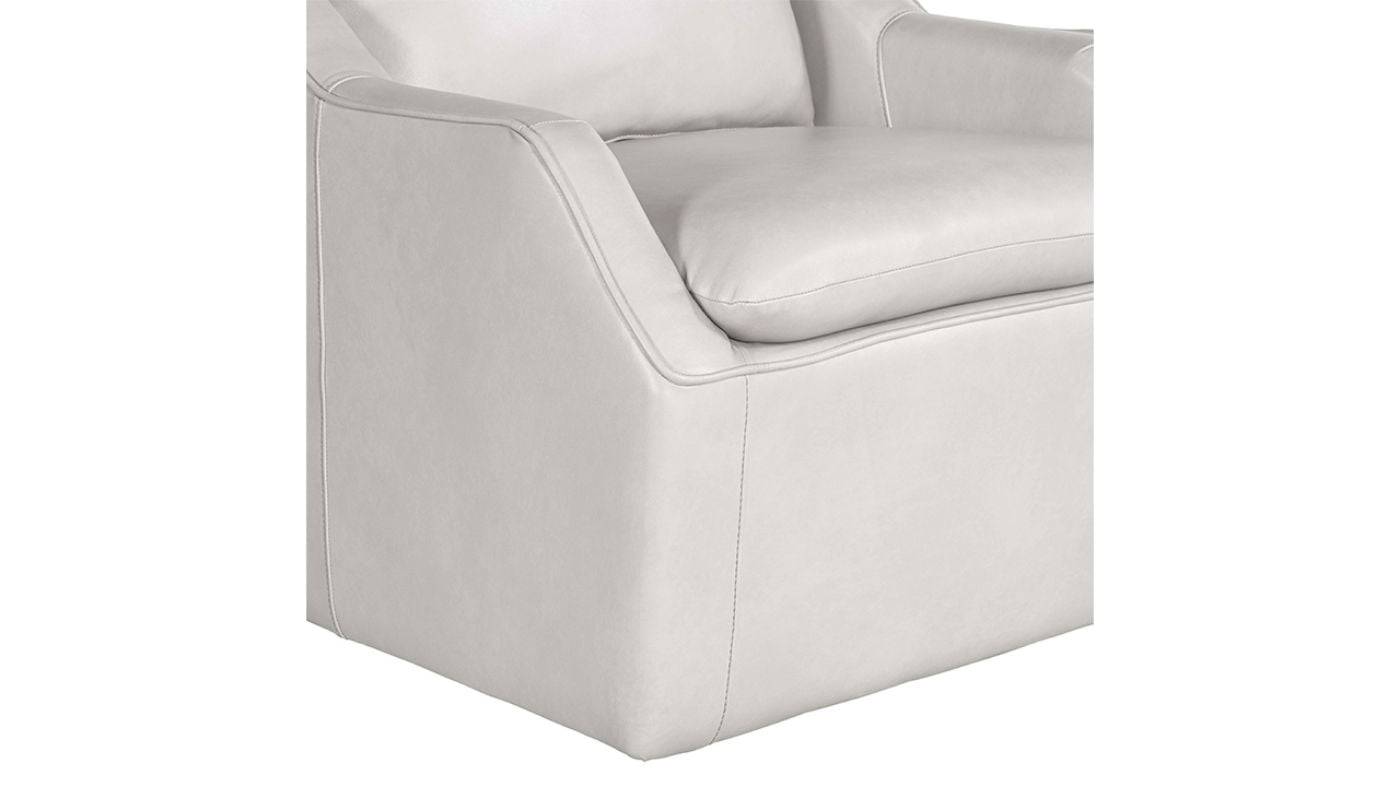 Picture of Asher Leather Swivel Chair - White