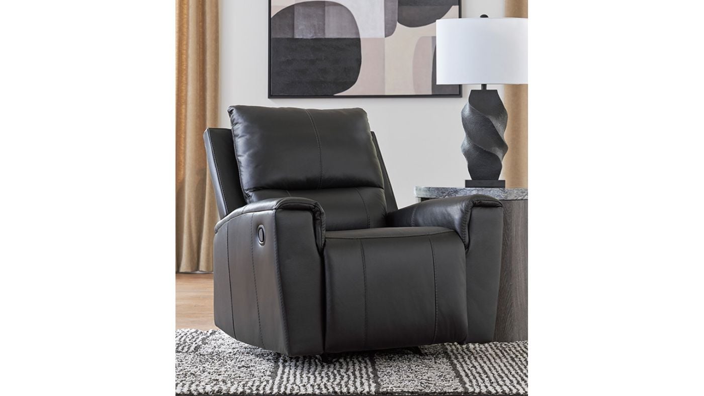 Picture of Glossmore Leather Rocker Recliner - Black