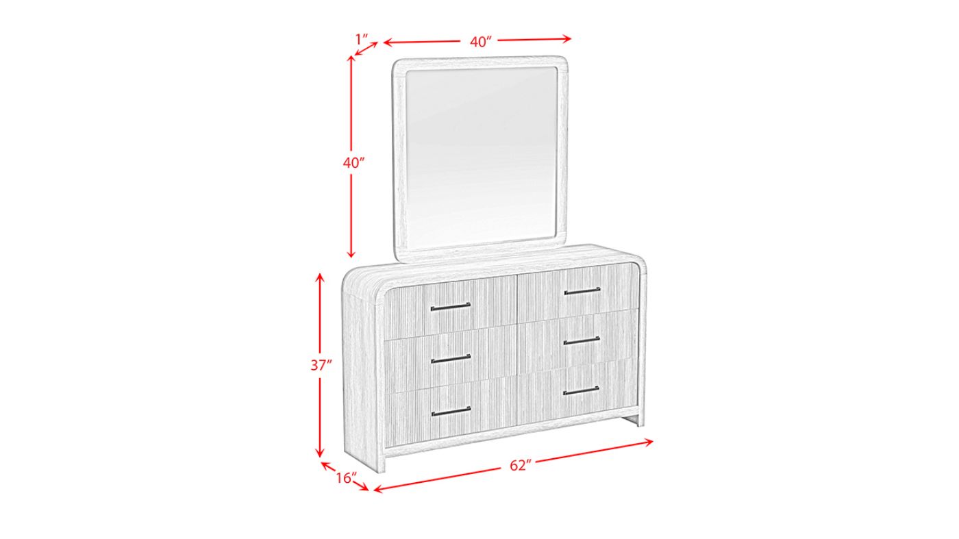 Picture of Ridgemont Dresser with Mirror - Black 