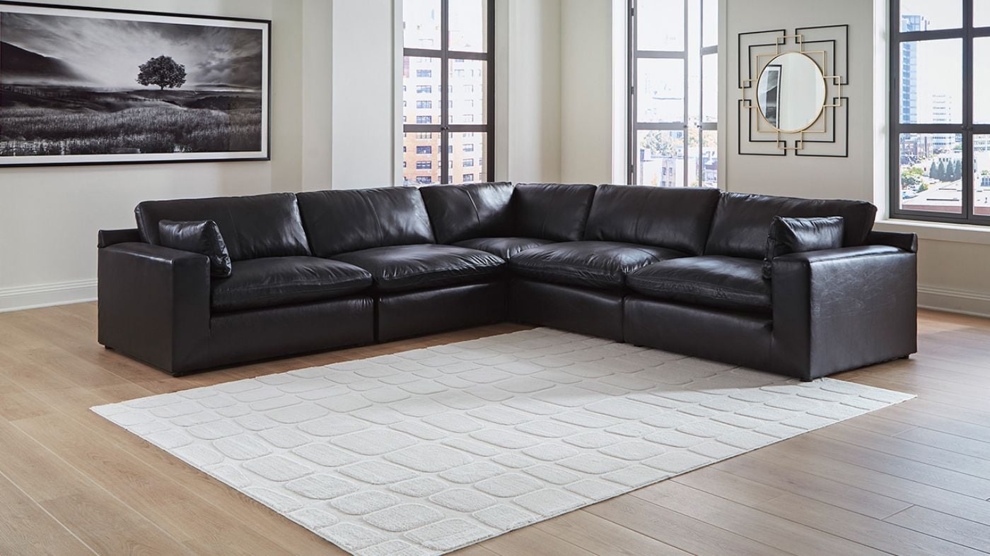 Picture of Emilia Leather Sectional - Black