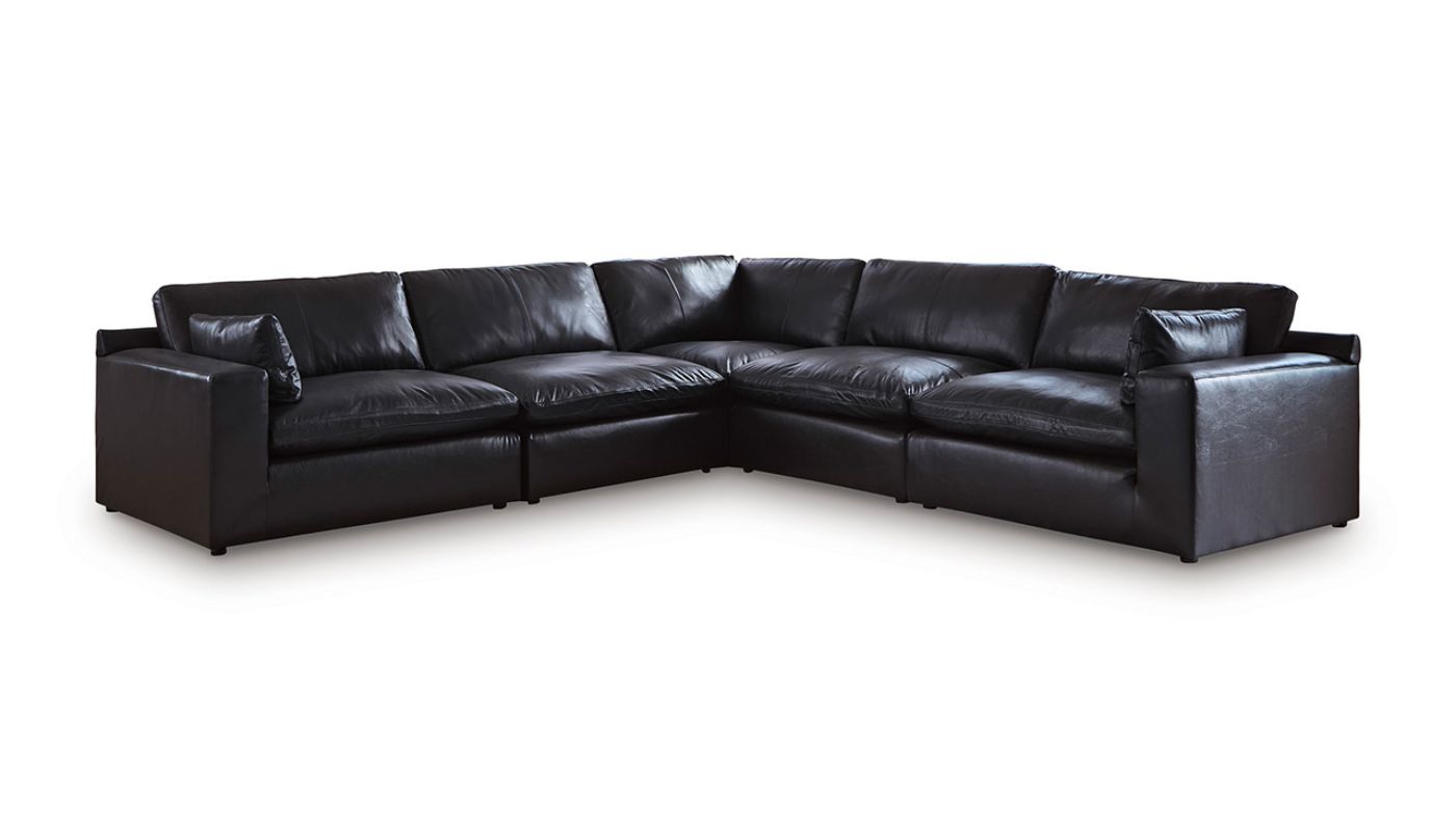 Picture of Emilia Leather Sectional - Black