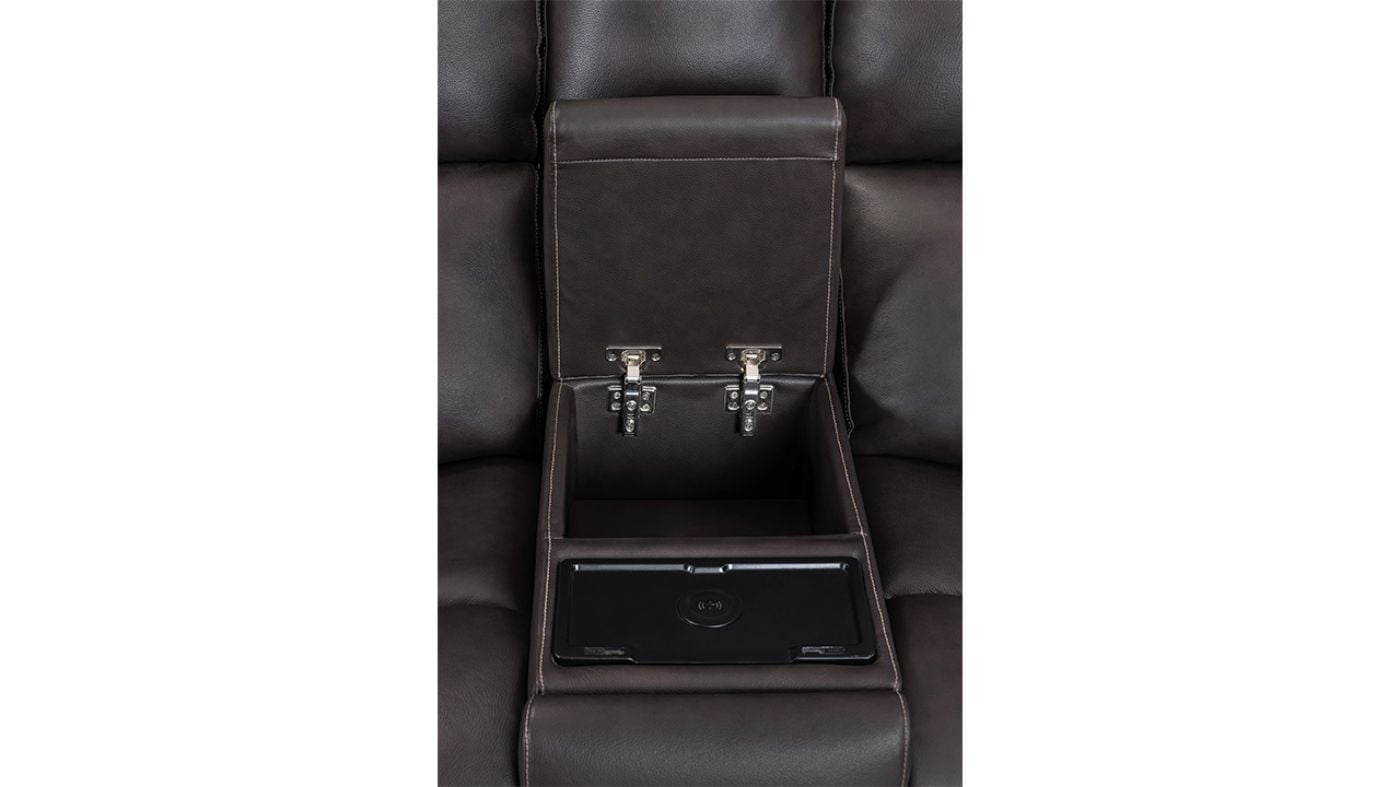 Picture of Easton Power Leather Sofa Set - Brown