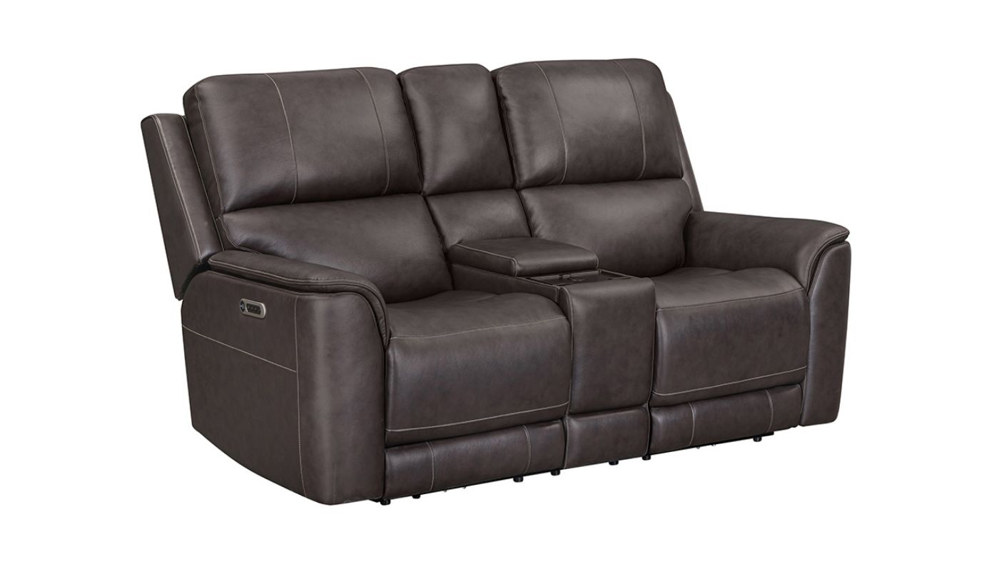 Picture of Easton Power Leather Loveseat - Brown
