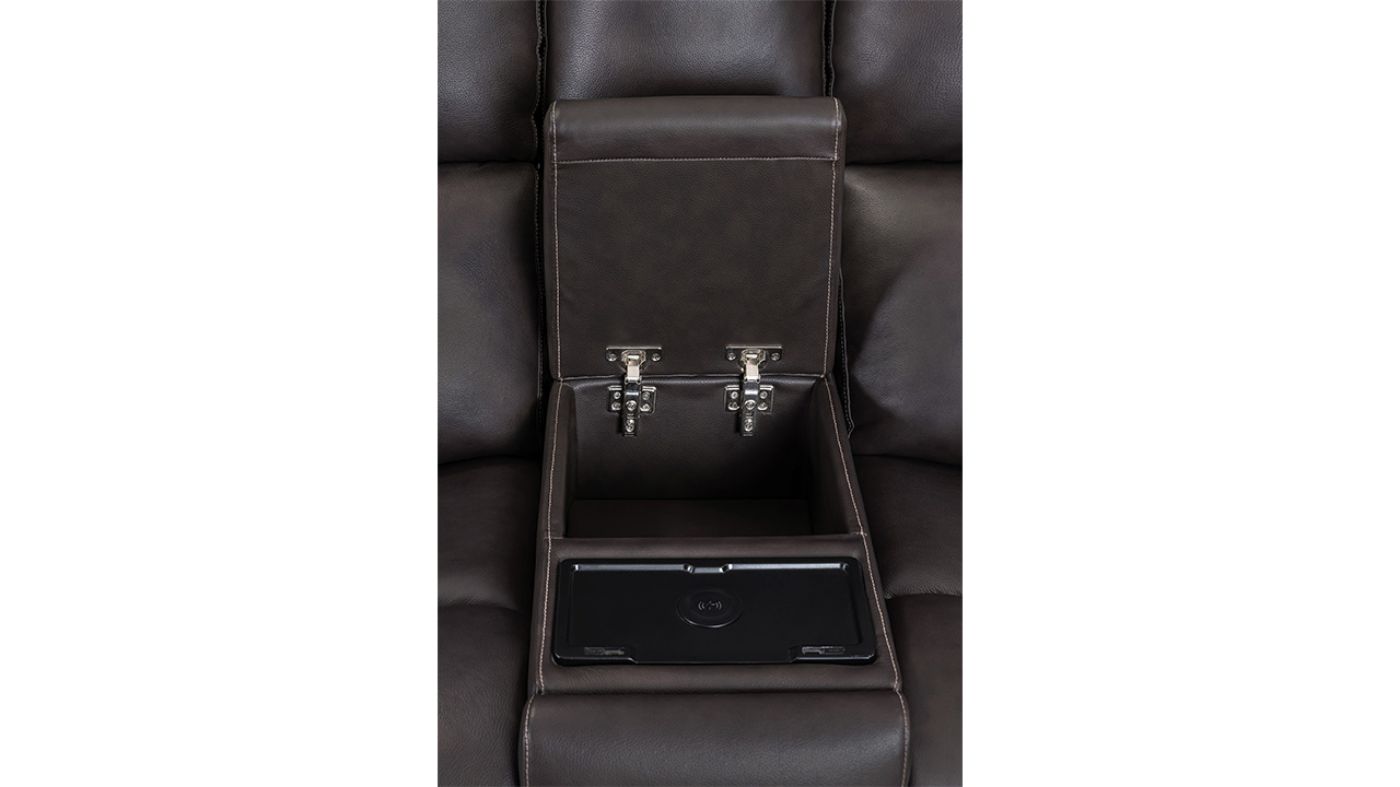 Picture of Easton Power Leather Loveseat - Brown