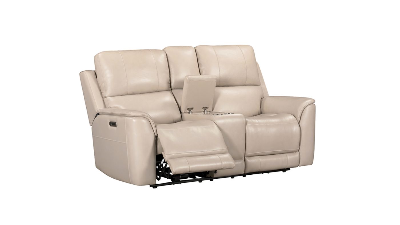 Picture of Easton Power Leather Loveseat - Off White