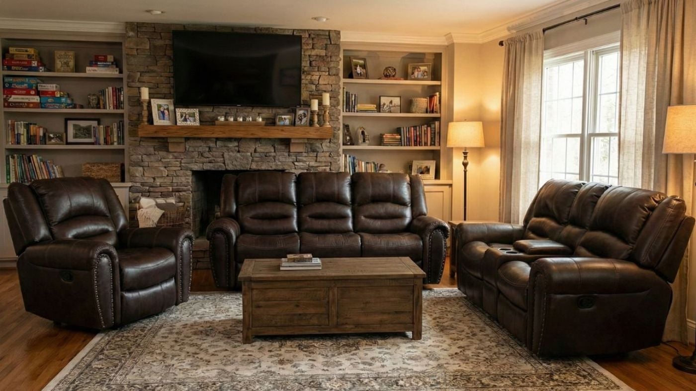 Picture of Torino Reclining Sofa Set - Brown