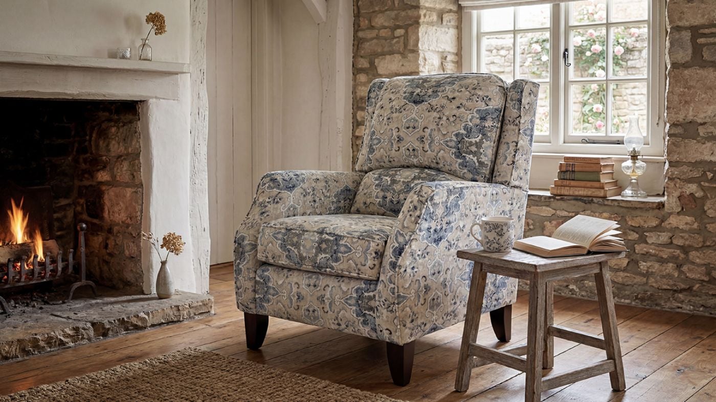 Picture of Sabra Bluebell Accent Chair - Blue Multi