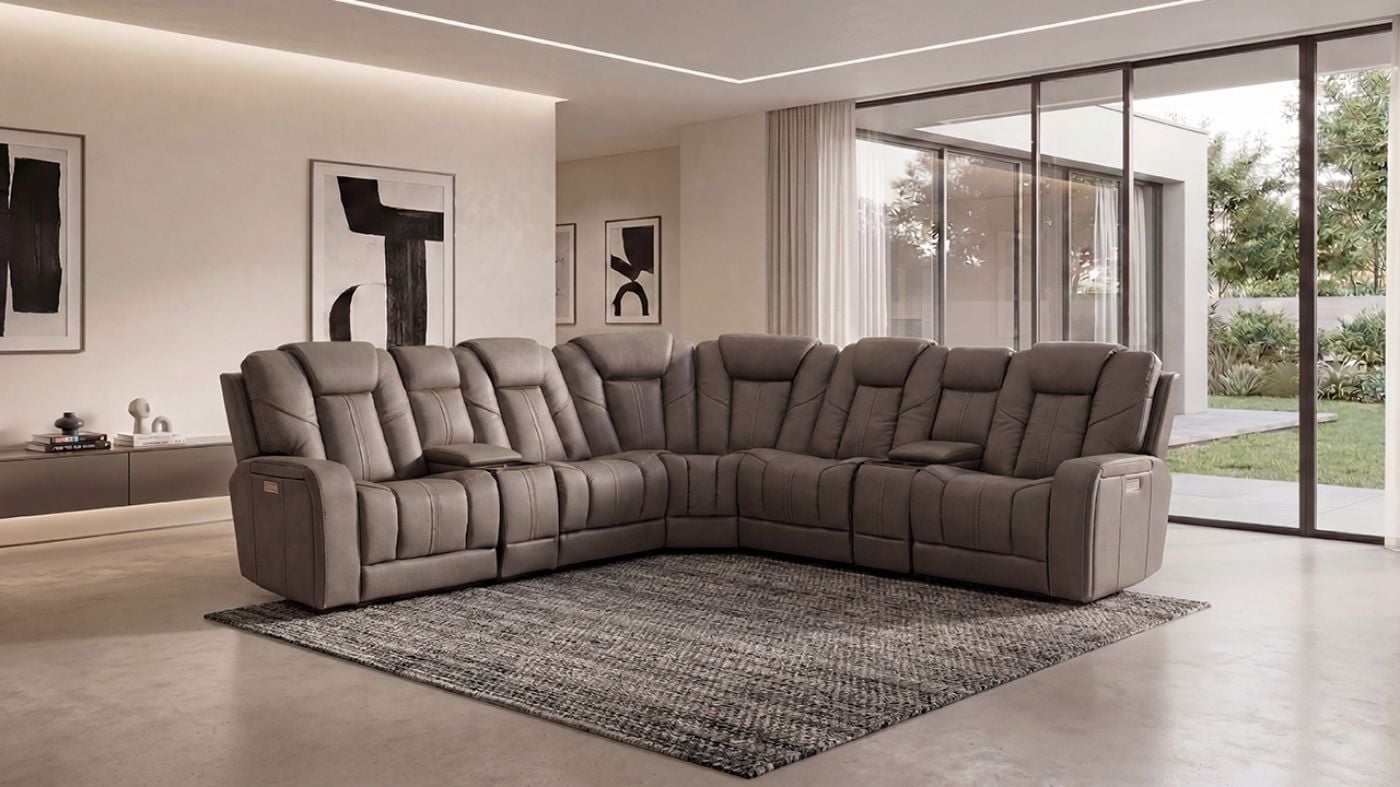 Picture of Alpha Power 7-Piece Sectional - Smoke