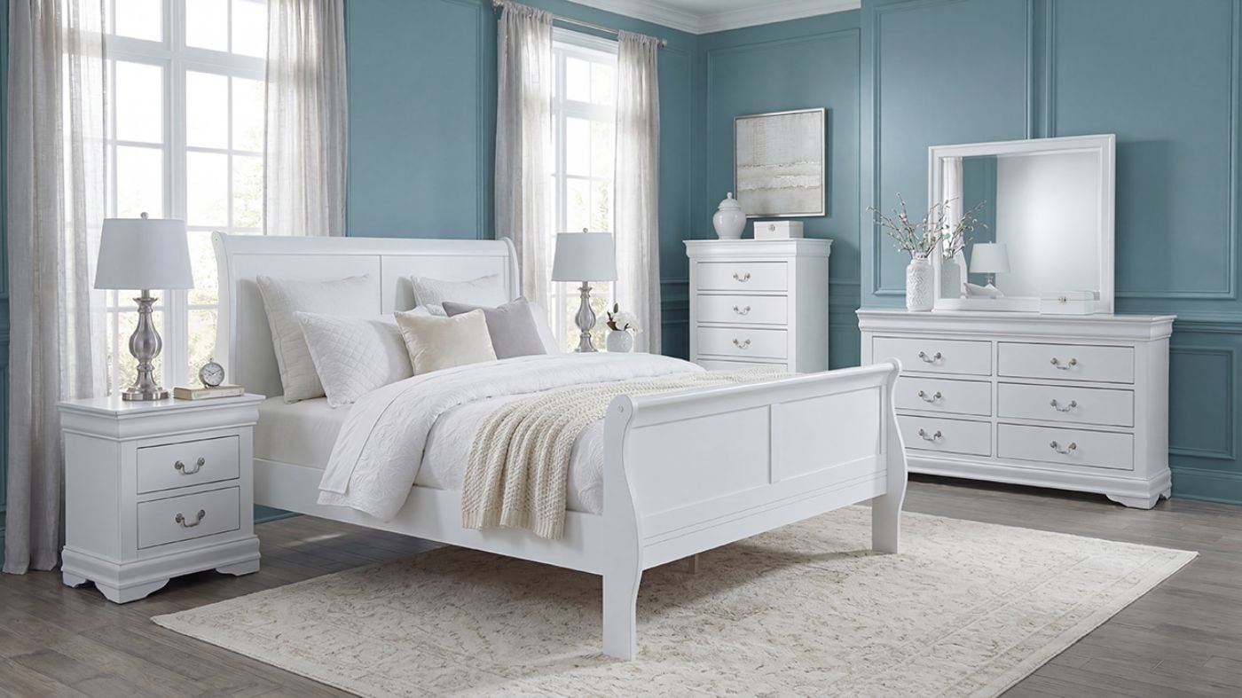 Picture of Louis Philippe Queen Sleigh Bedroom Set