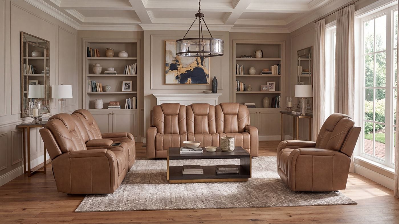 Picture of Alpha Power Sofa Set - Brown