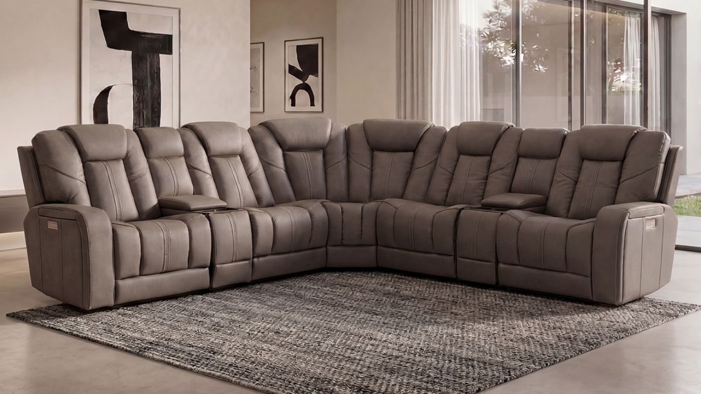 Picture of Alpha Power Sectional - Gray