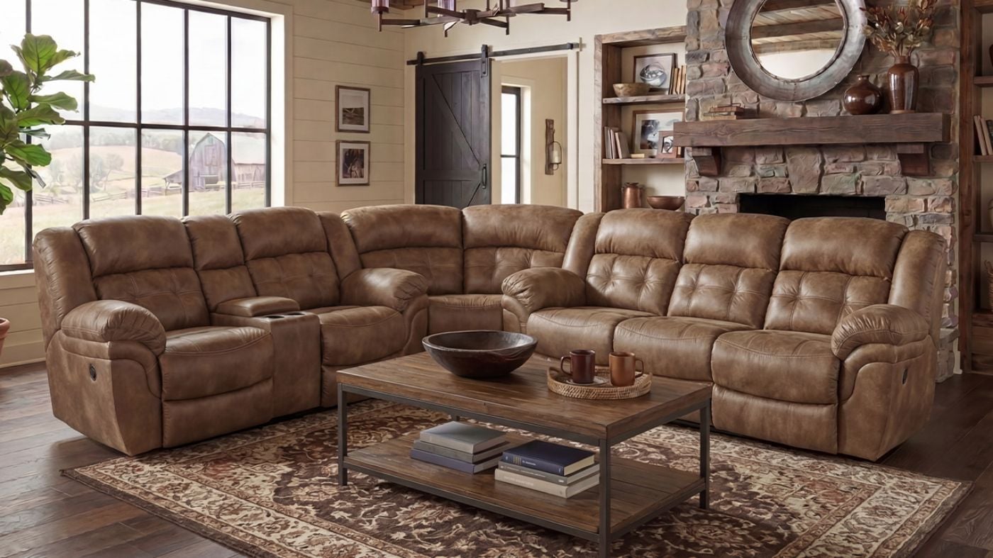 Picture of Denton Power Sectional - Brown