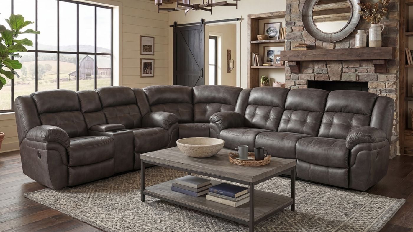 Picture of Denton Reclining Sectional - Gray