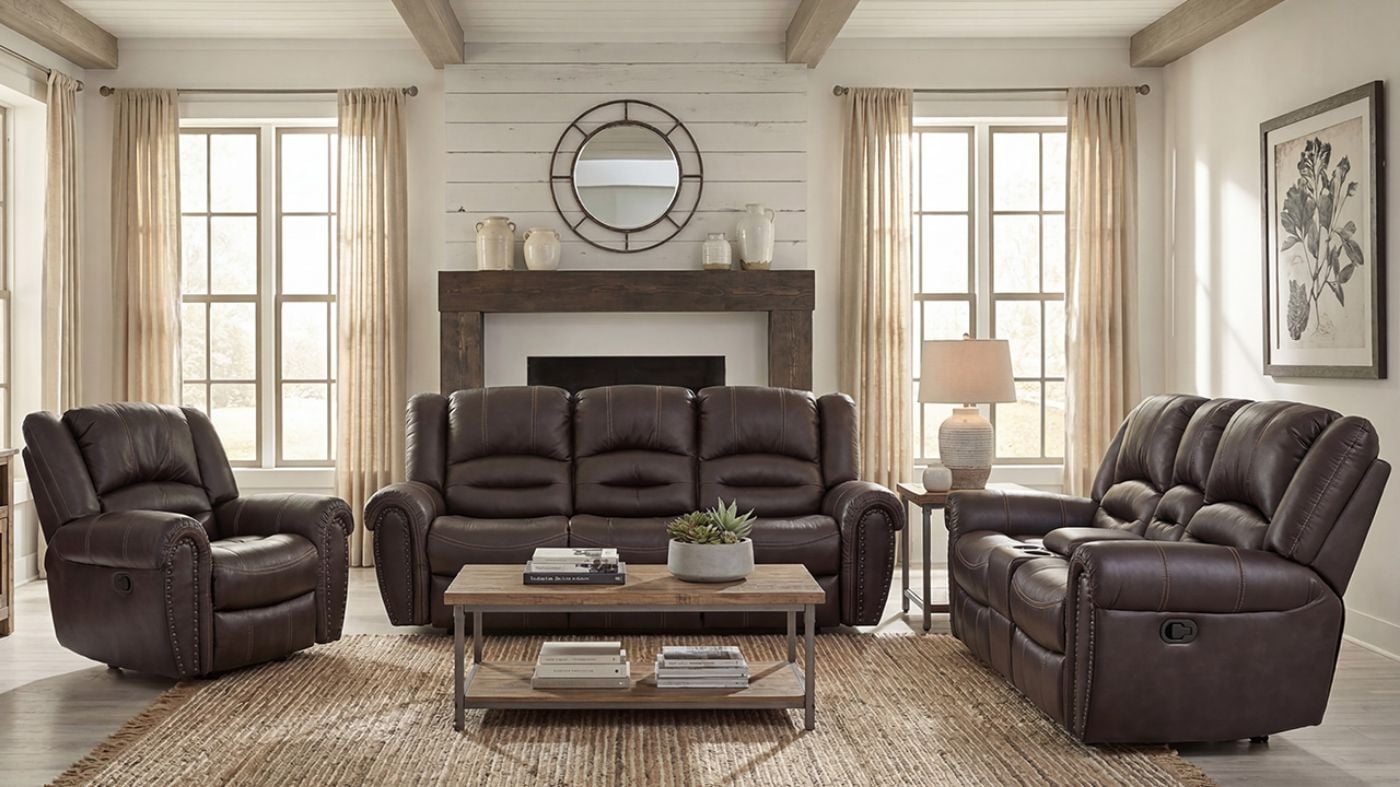 Picture of Torino Reclining Sofa Set - Brown