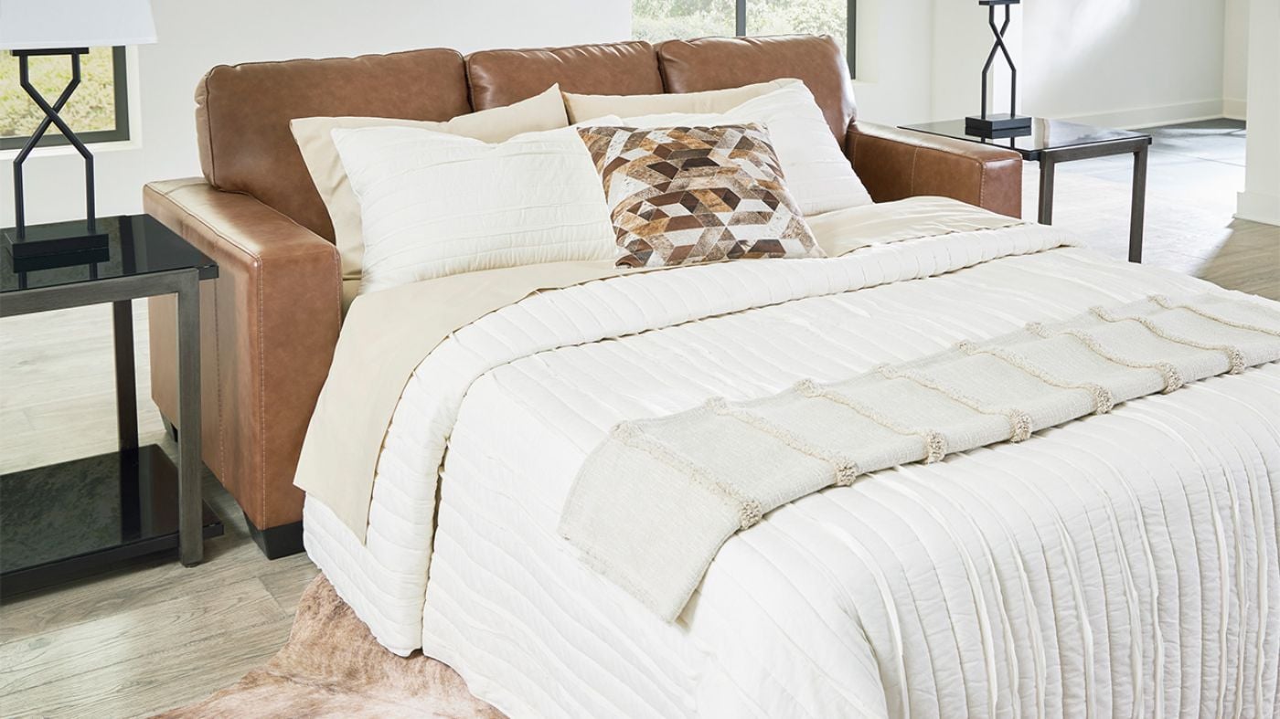 Picture of Bolsena Leather Sleeper Sofa - Brown