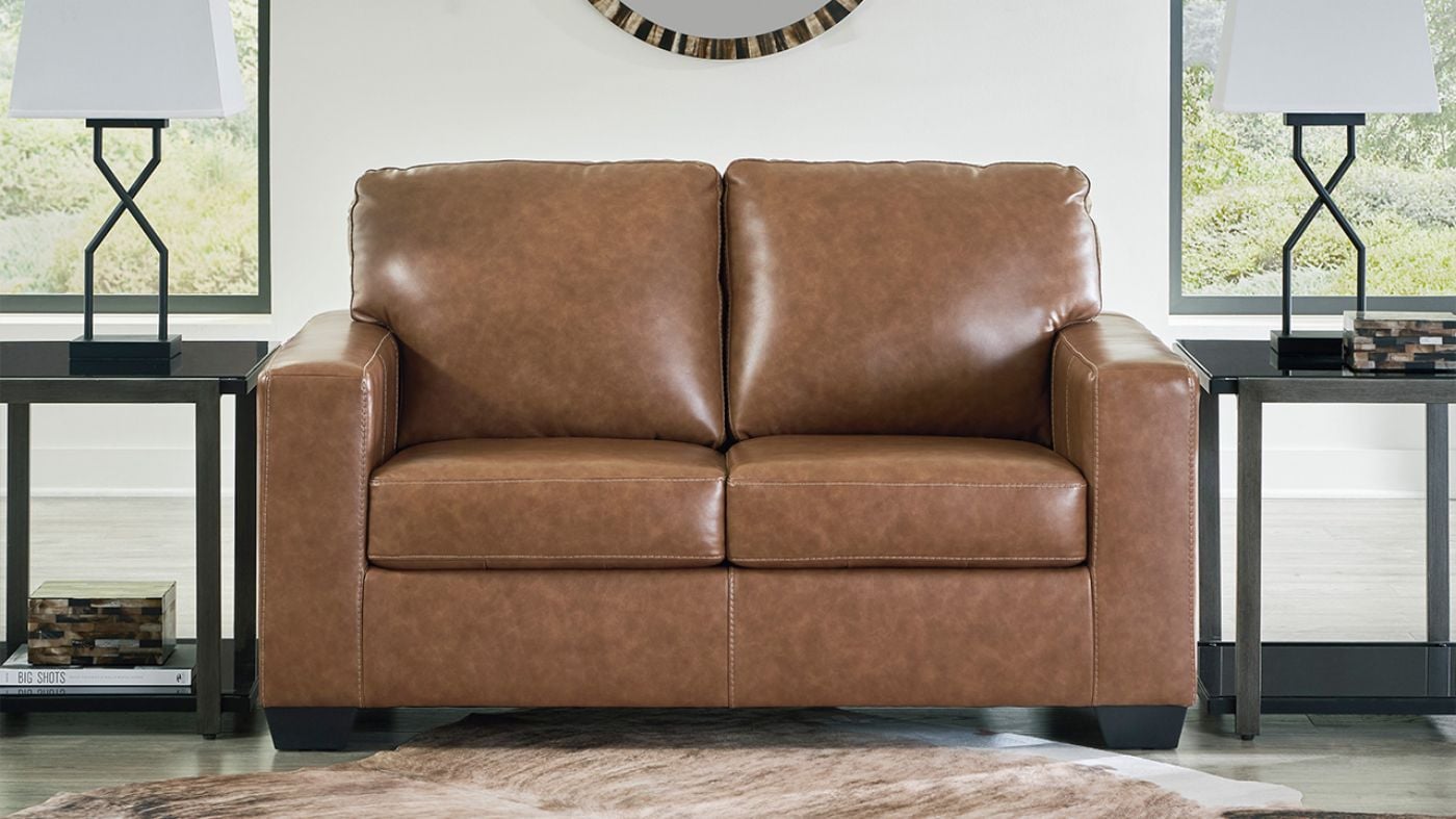 Picture of Bolsena Leather Loveseat - Brown