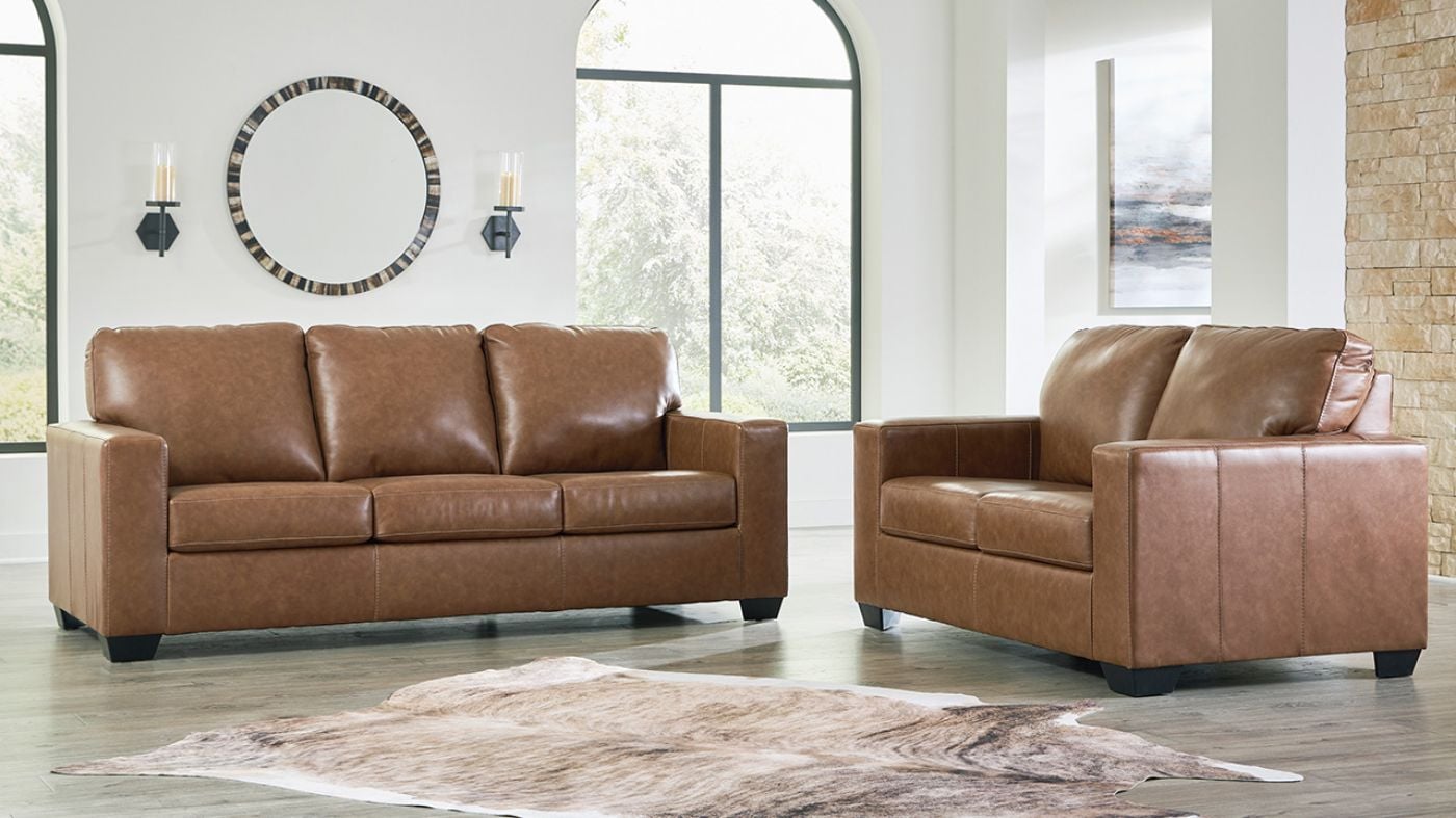 Picture of Bolsena Leather Sofa Set - Brown
