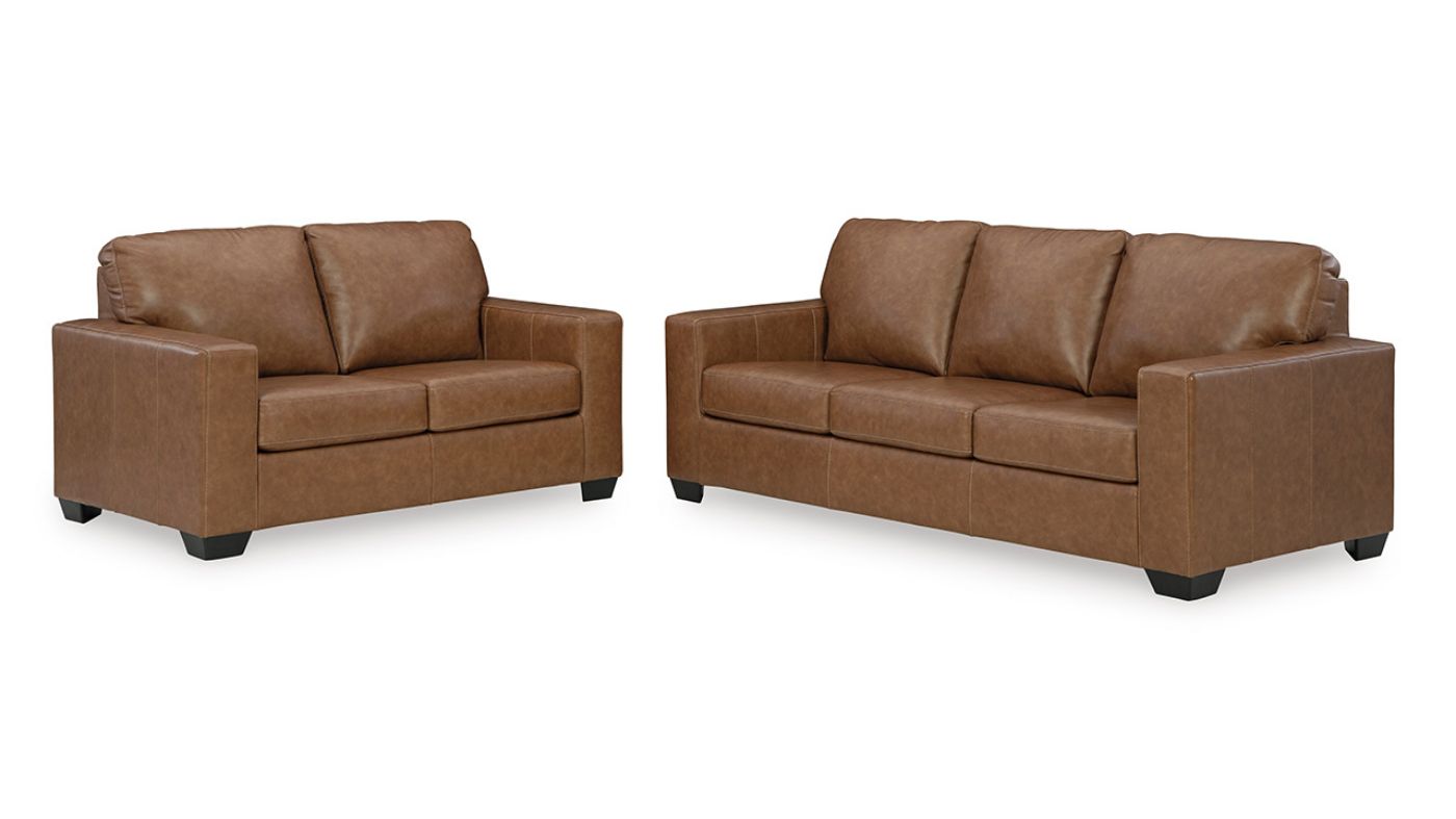 Picture of Bolsena Leather Sofa Set - Brown