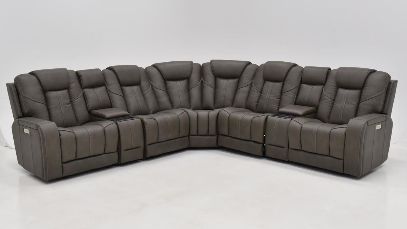 Picture of Alpha Power Sectional - Gray