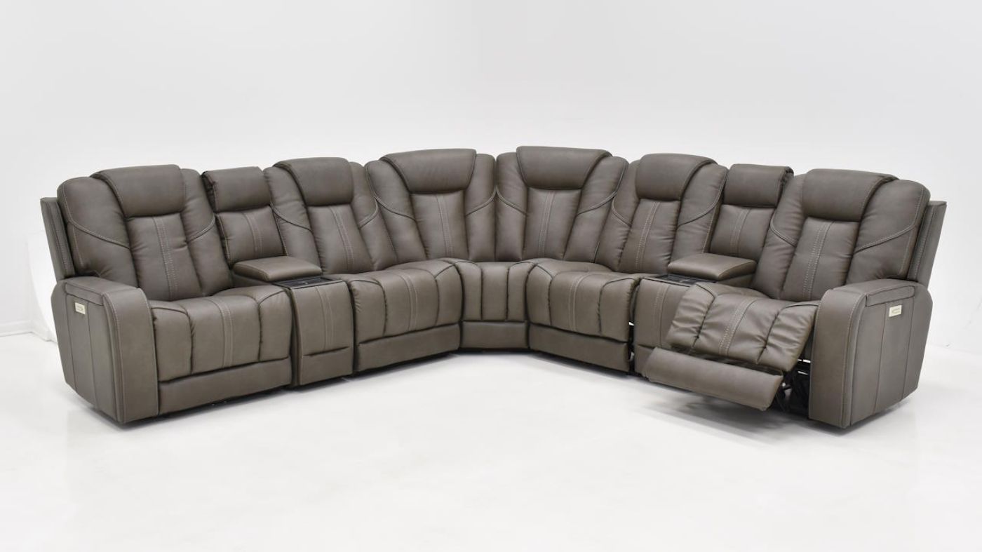 Picture of Alpha Power Sectional - Gray