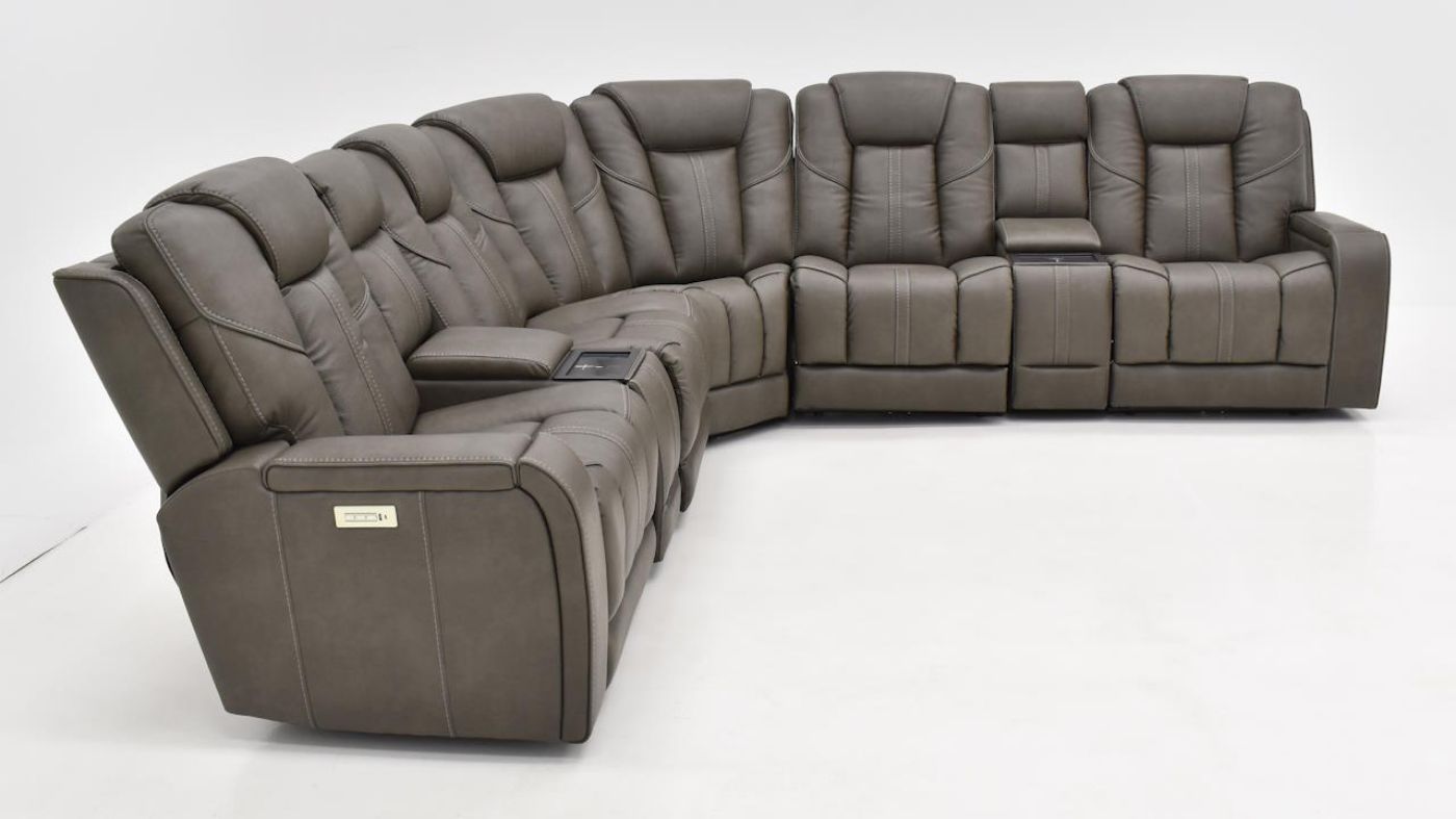 Picture of Alpha Power Sectional - Gray