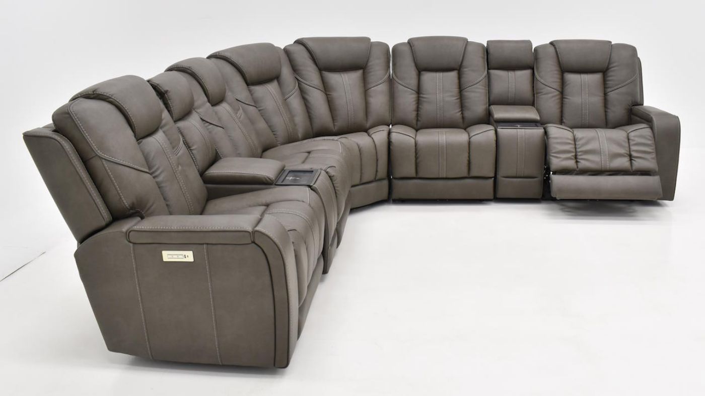 Picture of Alpha Power Sectional - Gray