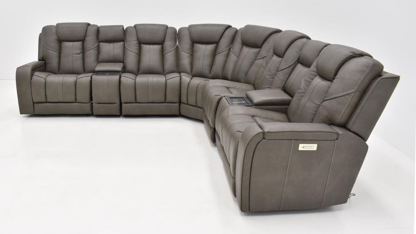 Picture of Alpha Power Sectional - Gray