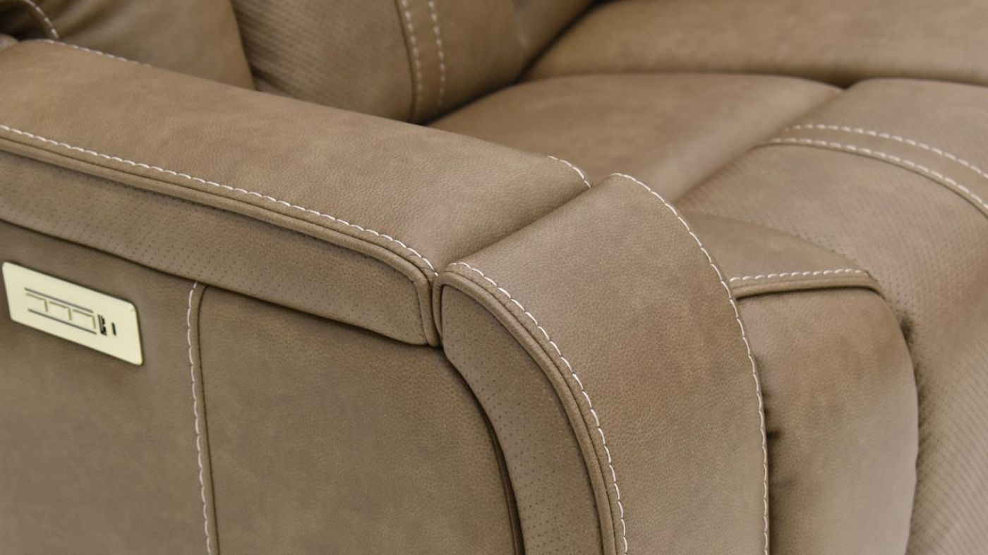 Picture of Alpha Power Sectional - Brown