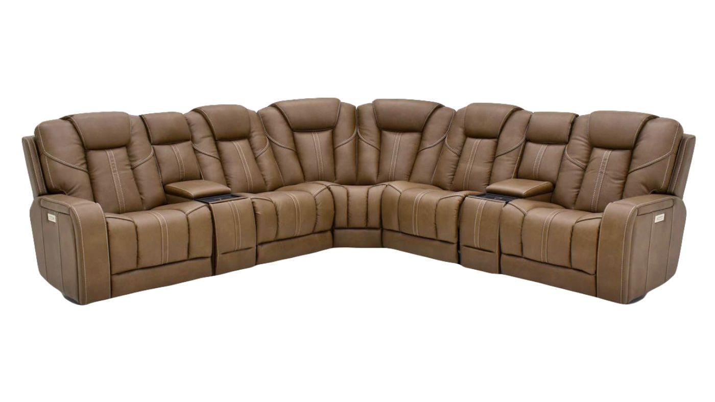 Picture of Alpha Power Sectional - Brown