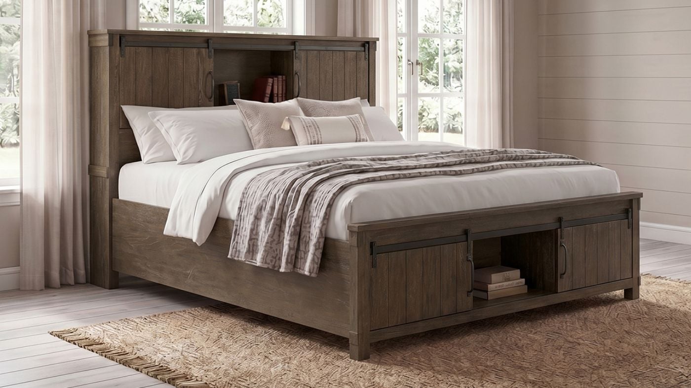 Picture of Scott Queen Size Storage Bed -  Dark Brown