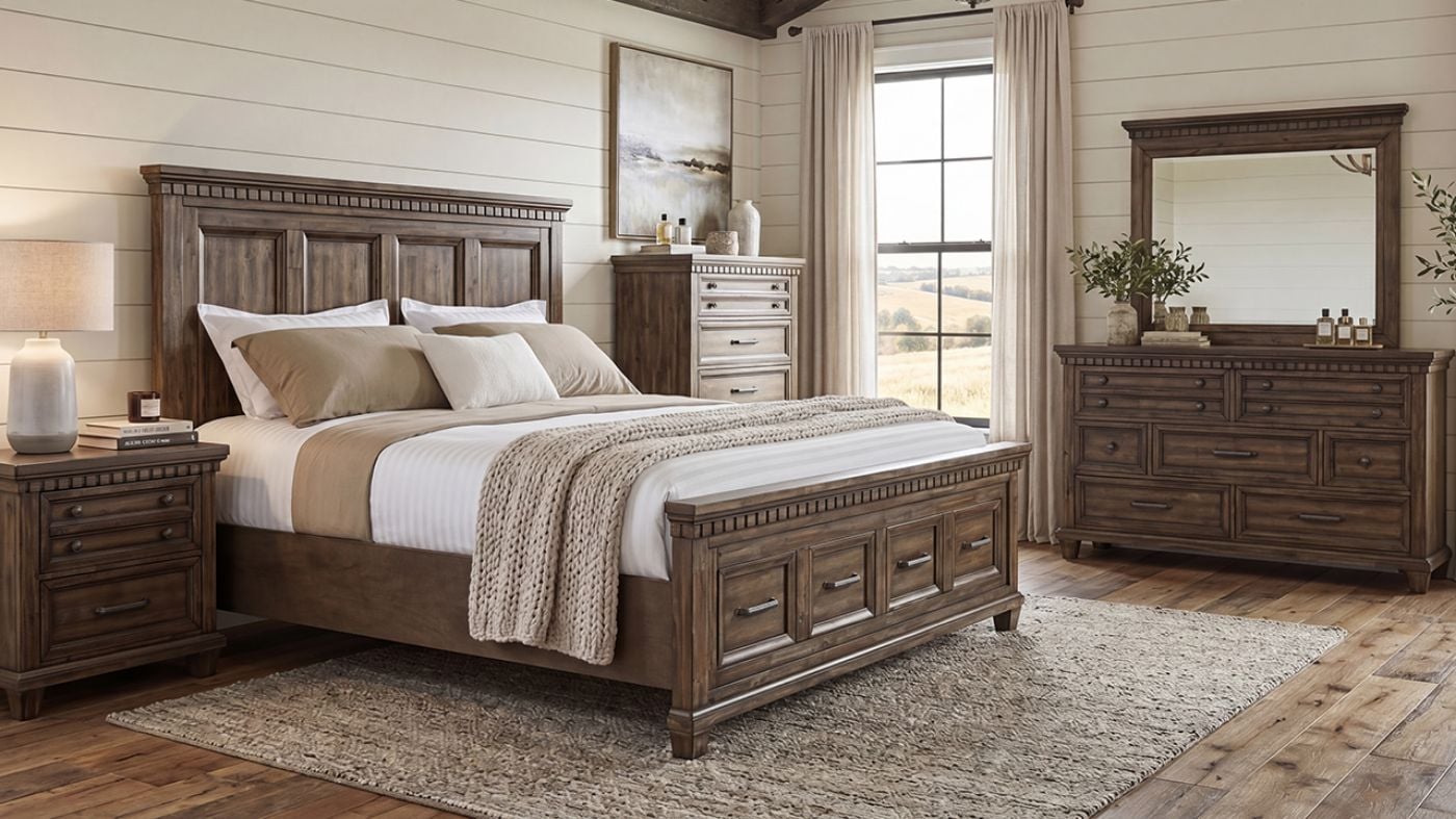 Picture of McCoy Queen Storage Bedroom Set - Brown