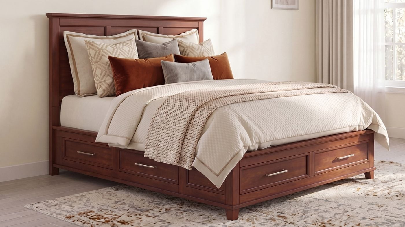 Picture of Canterbury King Storage Bed - Cherry