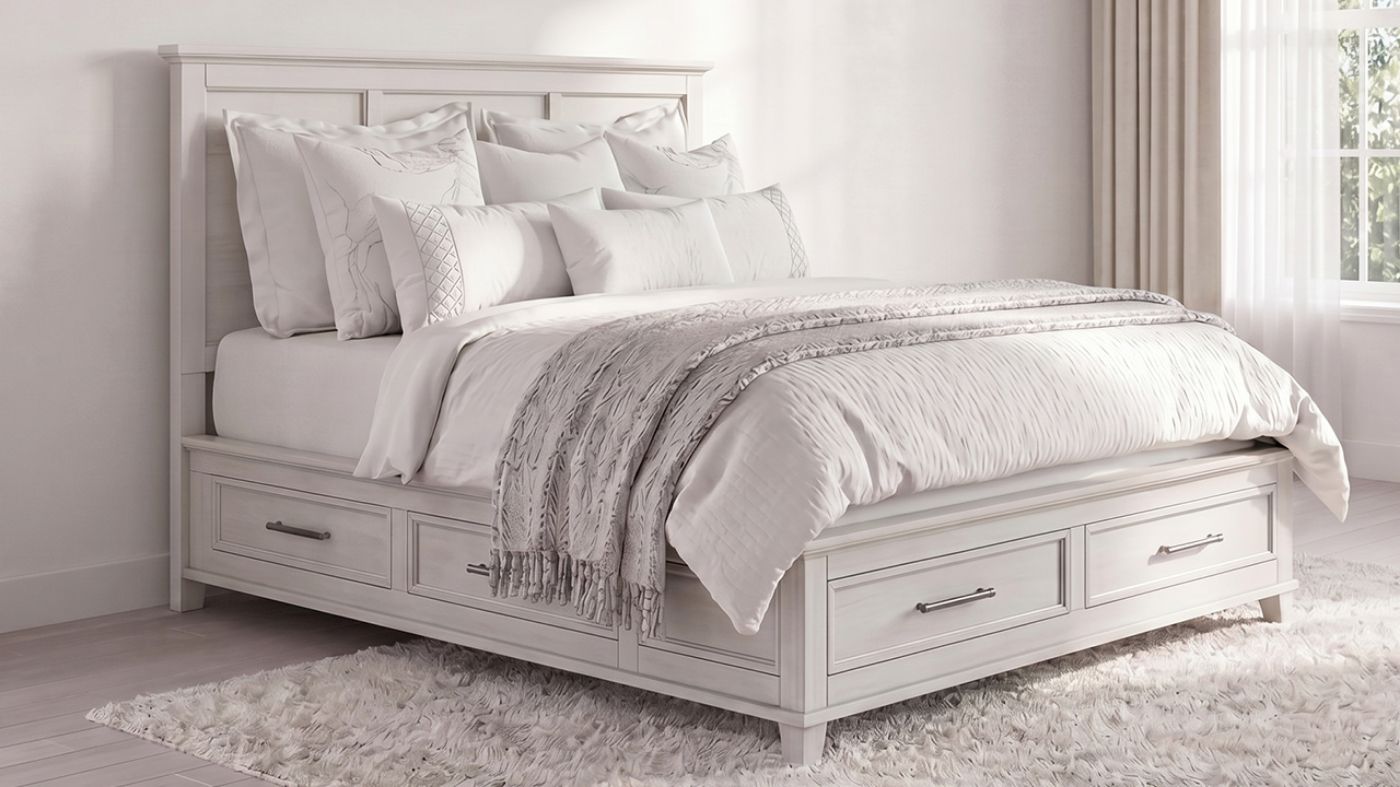 Picture of Canterbury King Storage Bed - White