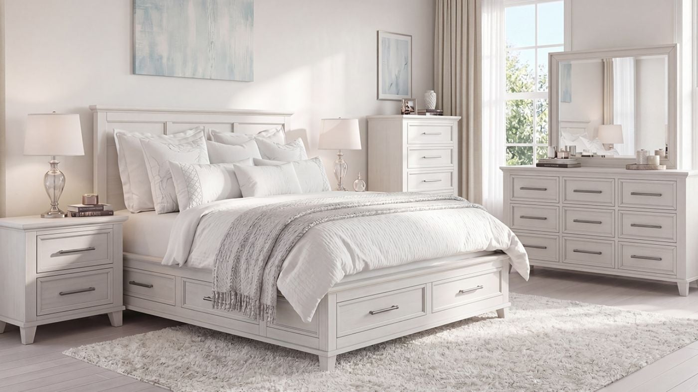 Picture of Canterbury Queen Storage Bedroom Set - White