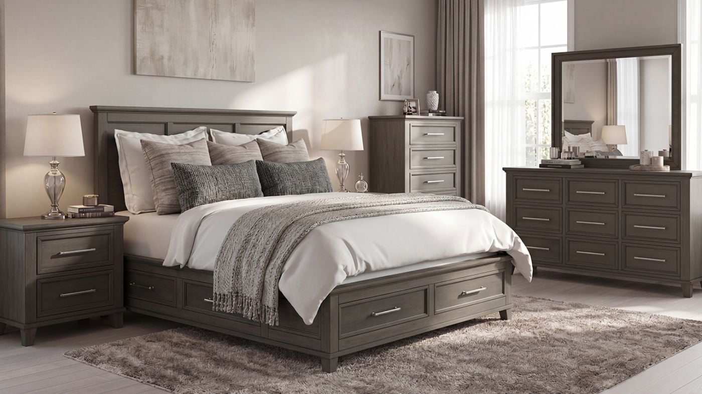 Picture of Canterbury King Storage Bedroom Set - Gray