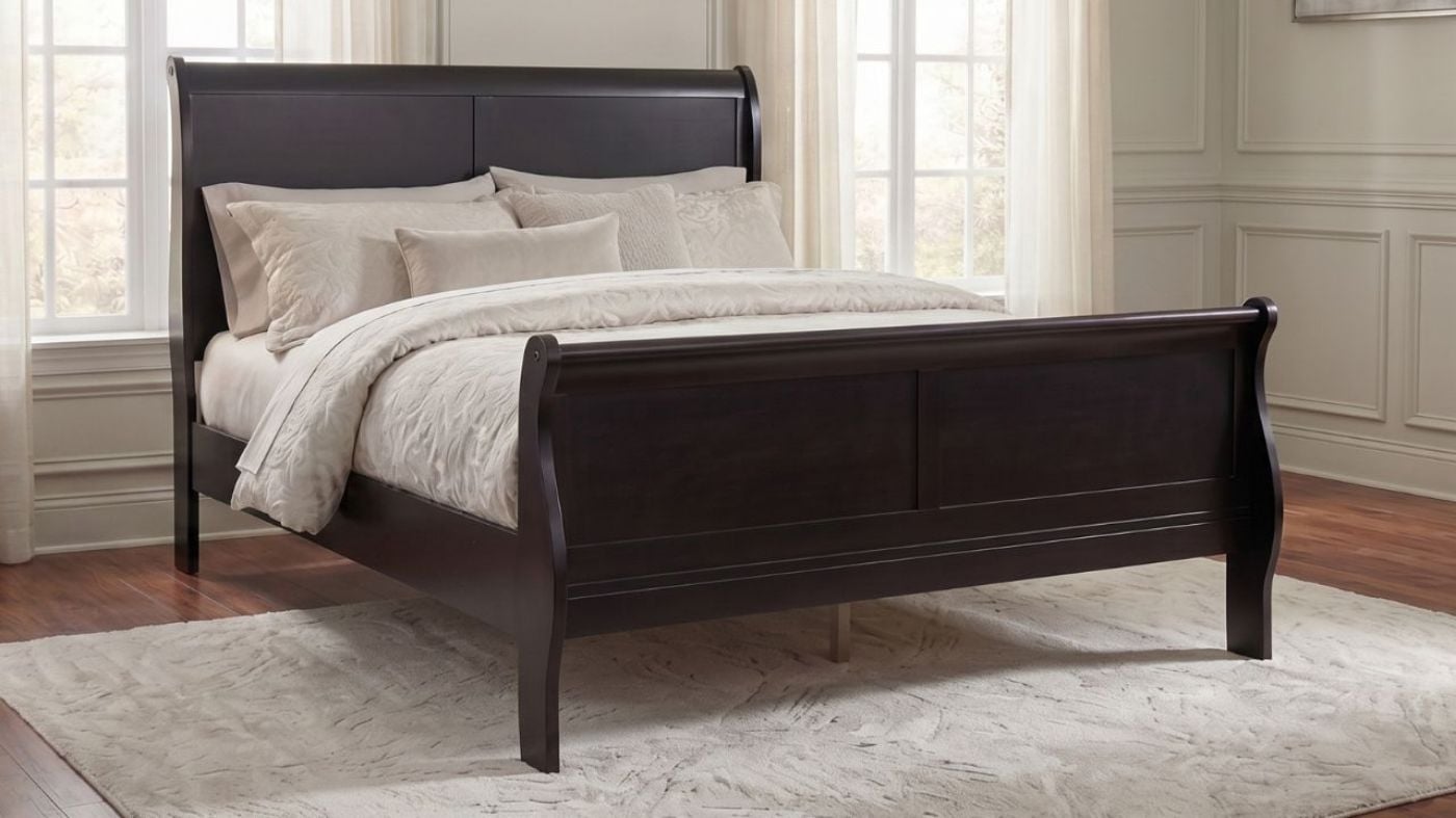 Picture of Louis Philippe King Sleigh Bed - Black