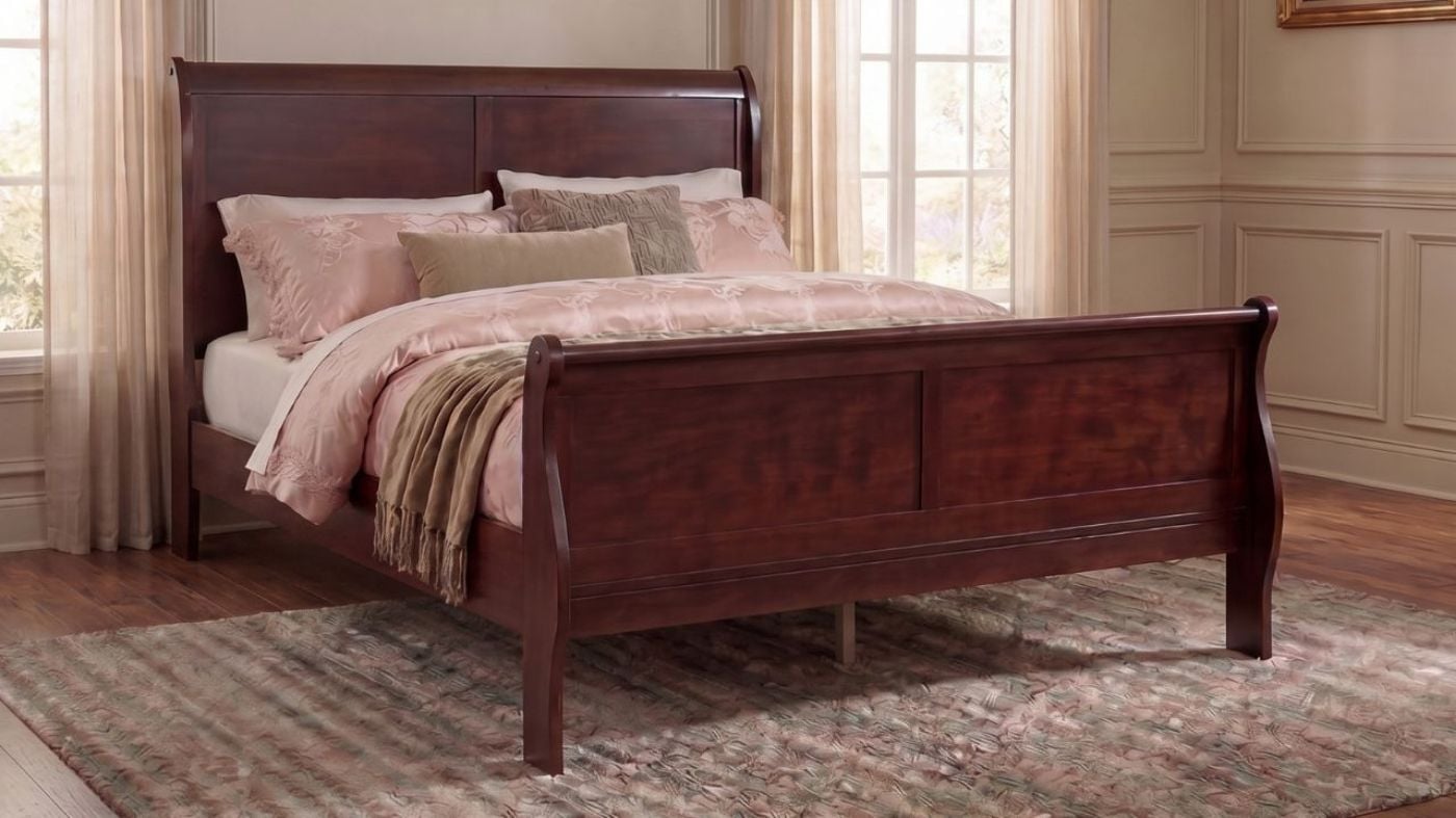Picture of Louis Philippe Queen Sleigh Bed - Brown