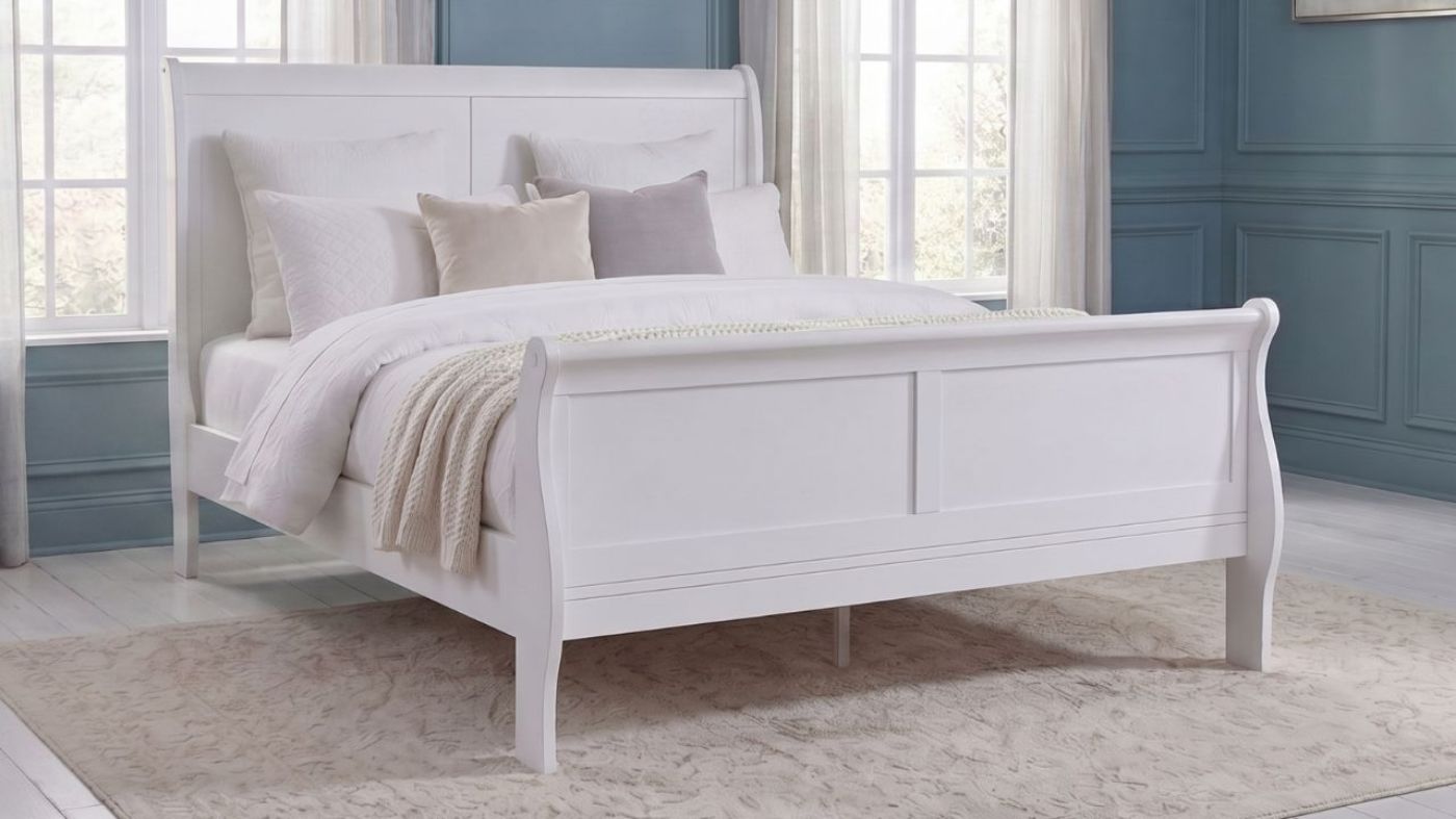 Picture of Louis Philippe King Size Bed - White