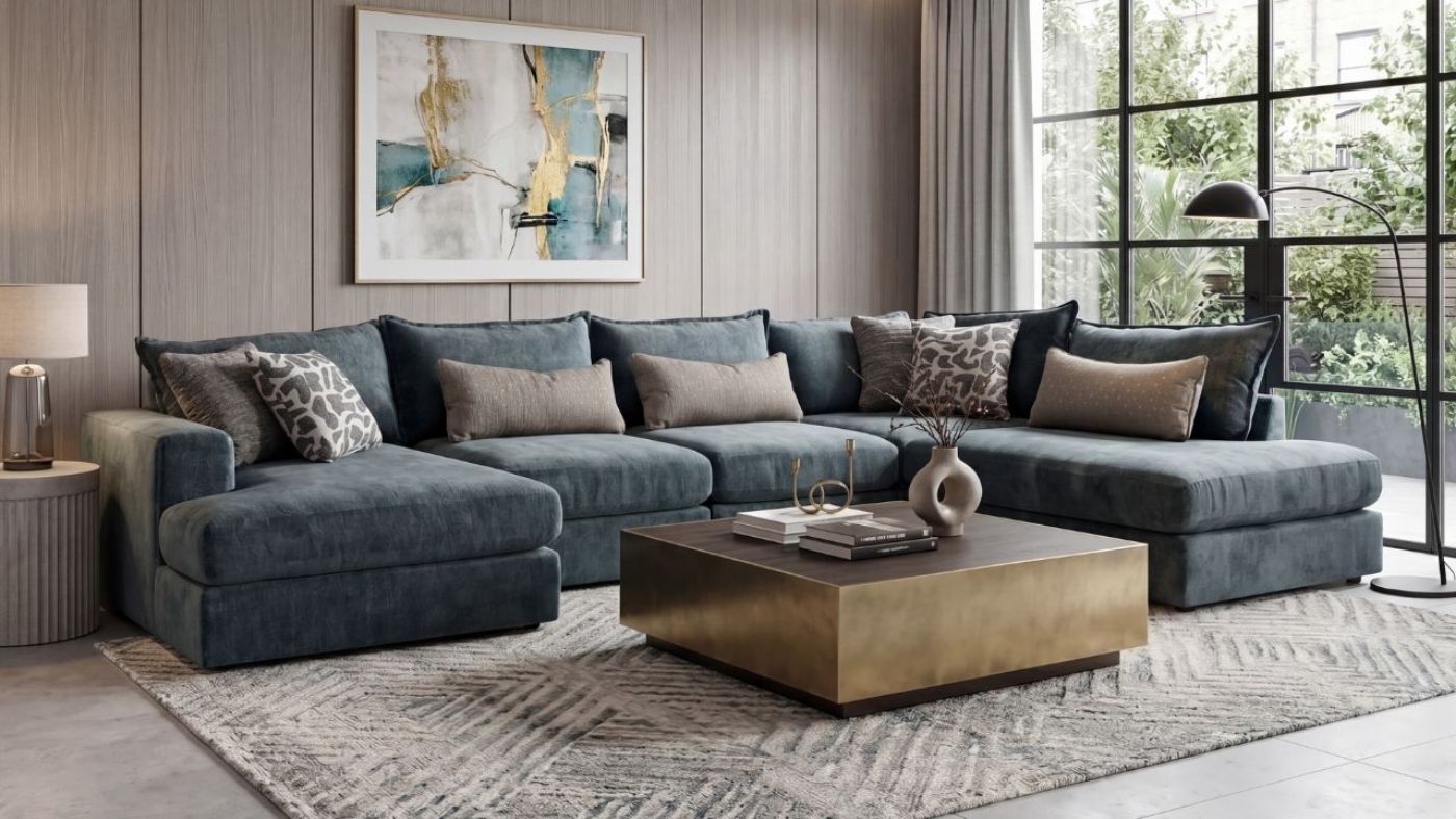 Picture of Hogan Left Double Chaise Sectional - Steel