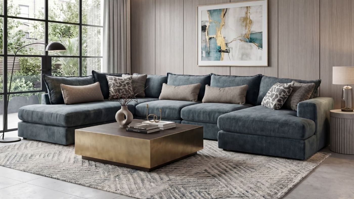 Picture of Hogan Right Double Chaise Sectional - Steel