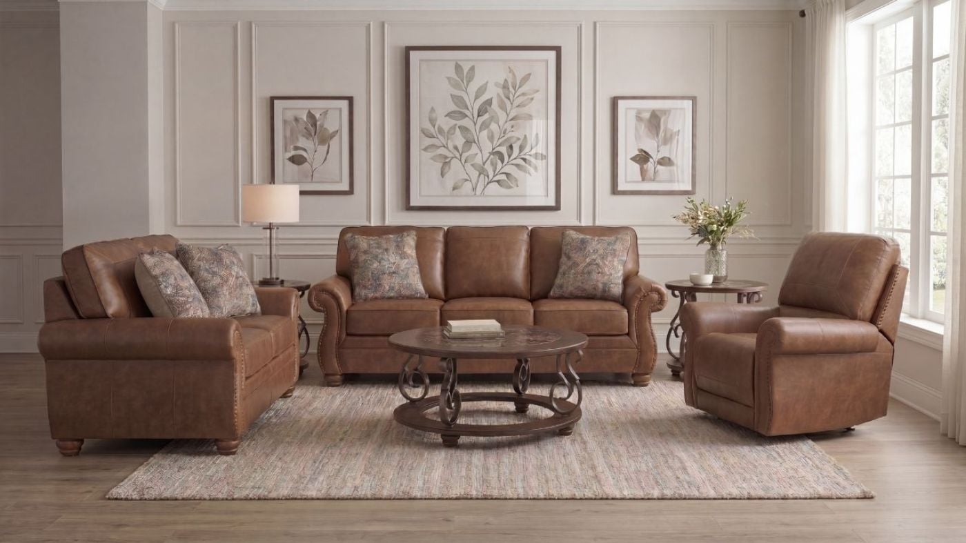 Picture of Shadsburne Sofa Set - Brown