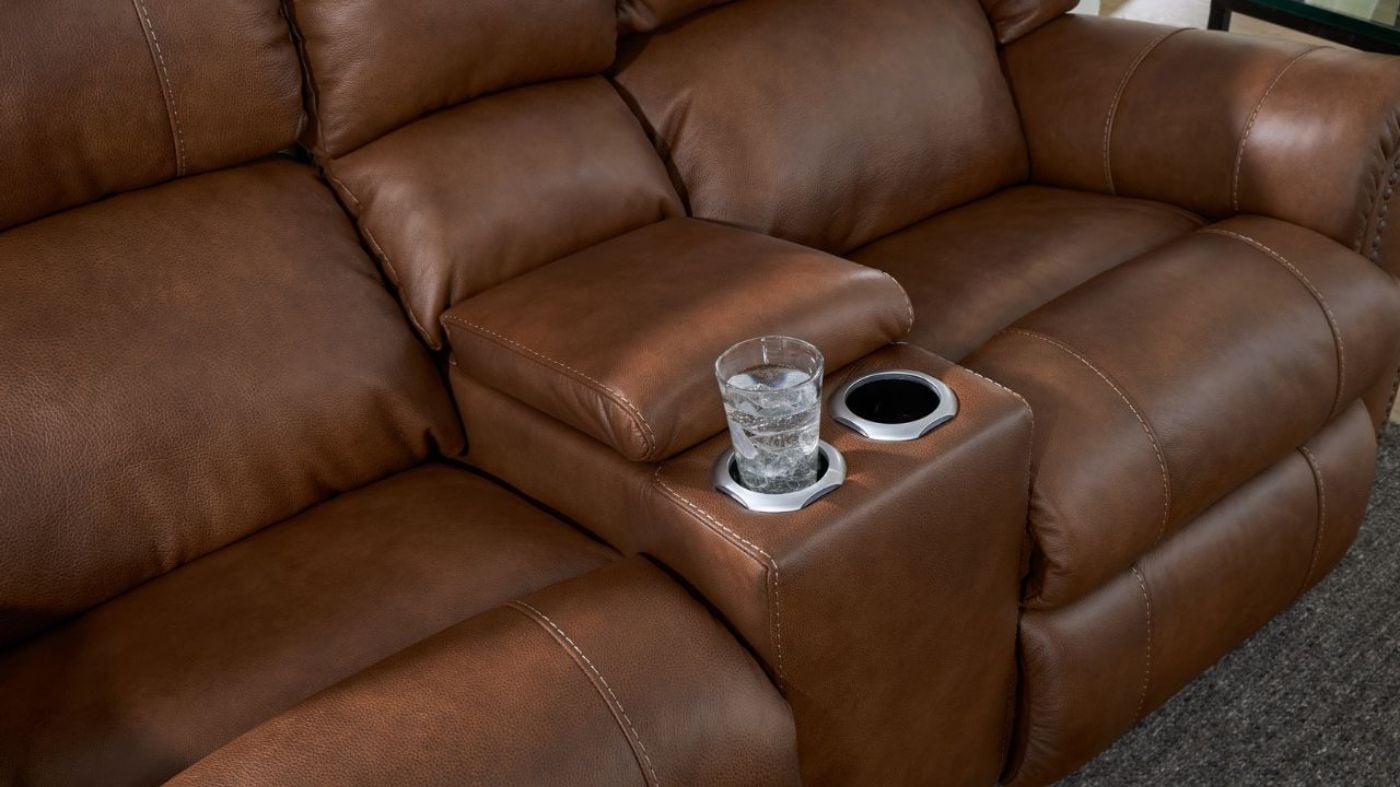 Picture of Laredo Power Leather Loveseat - Brown