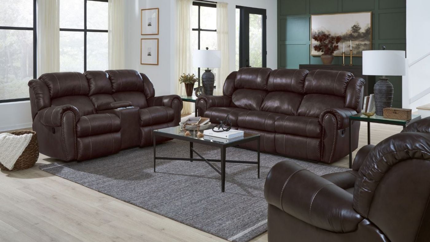Picture of Laredo Reclining Leather Sofa Set - Dark Brown