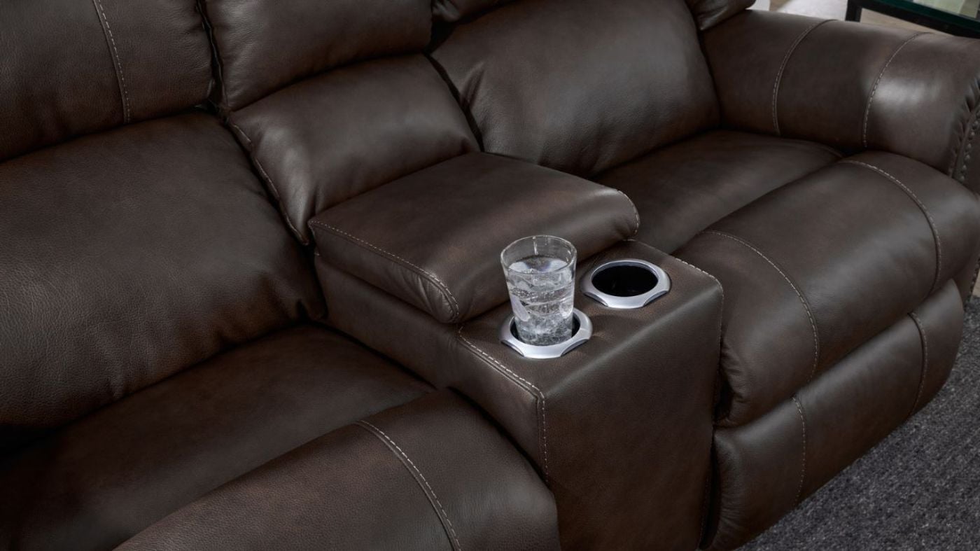 Picture of Laredo Power Leather Sofa Set - Dark Brown