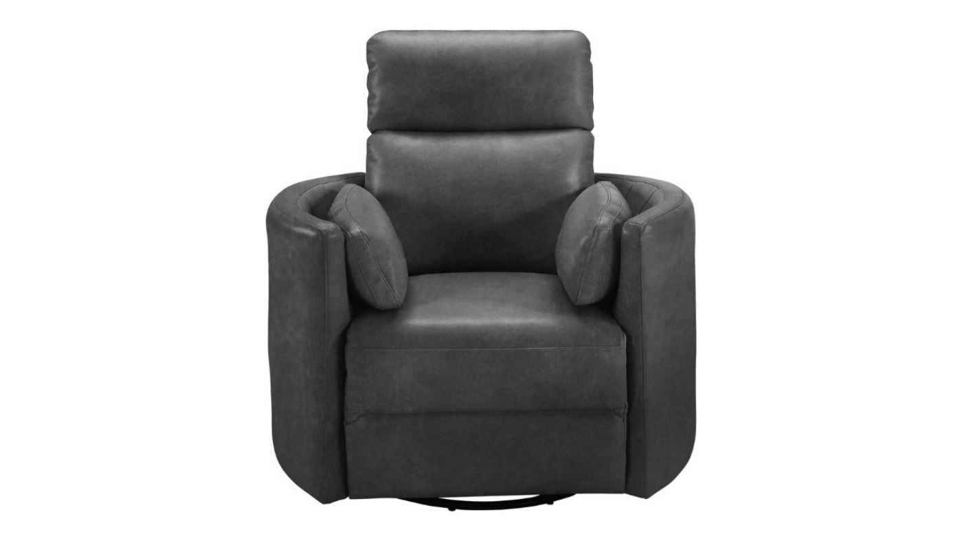 Picture of Radius Power Leather Swivel Glider Recliner - Slate