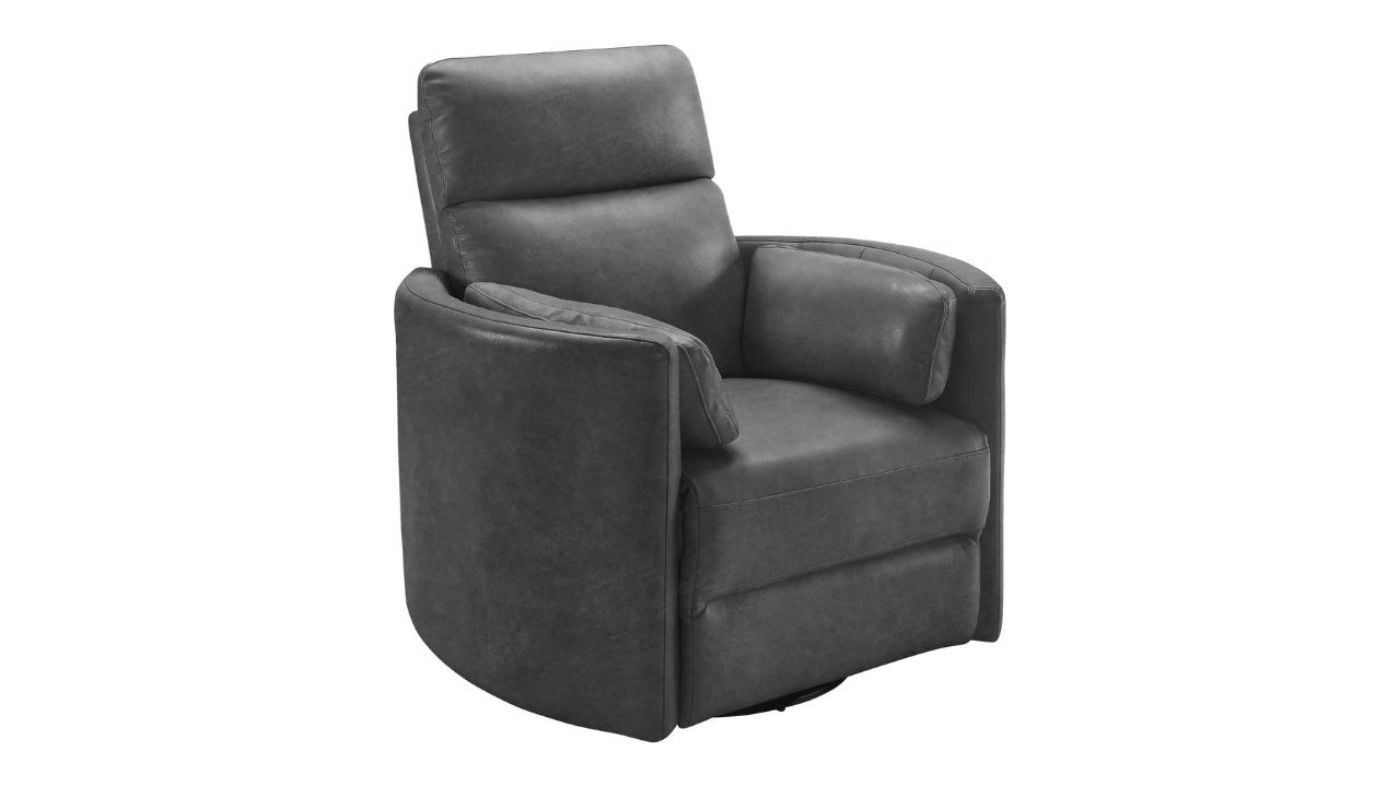Picture of Radius Power Leather Swivel Glider Recliner - Slate