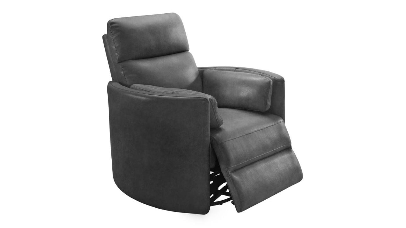 Picture of Radius Power Leather Swivel Glider Recliner - Slate