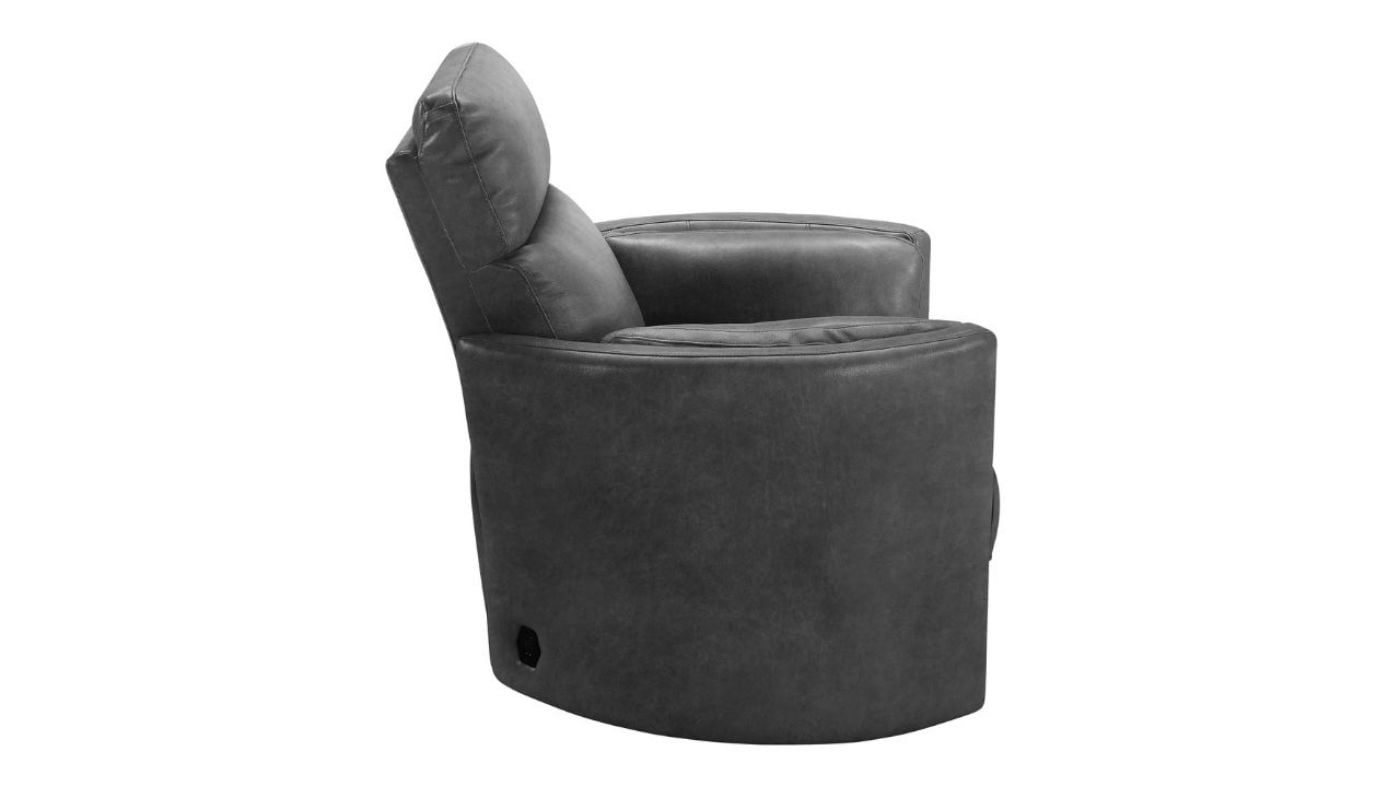 Picture of Radius Power Leather Swivel Glider Recliner - Slate